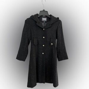 Rothschild Black and Gray Wool Hooded Coat Youth Sz 8 Lined NWT